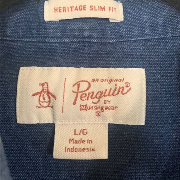 Original Penguin Denim Long Sleeve (L Slim) - Picture 3 of 3